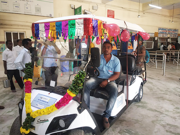 Electric Golf Cart at Railway Station