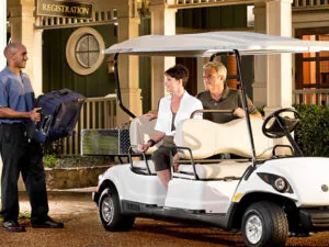 electric utility vehicle 4-seater at hotel