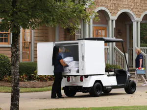 electric utility vehicle 4-seater at hotel house keeping